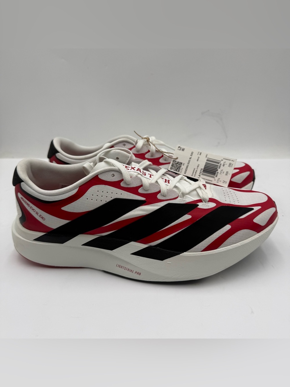 B57 adidas Adizero Evo SL Exo Mens Running Shoes Texas Tech White/Red Sz 12